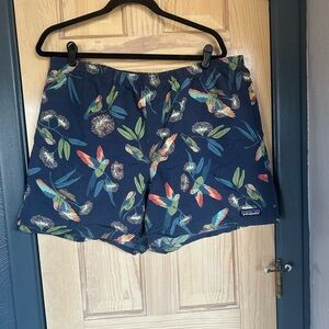 Patagonia Men's Navy Parrot Print Cargo Shorts